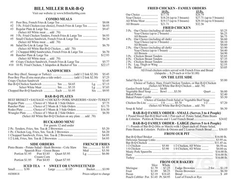 bill miller menu|bill miller printable menu.